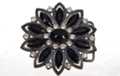 rhinestone and black filigree flower belt buckle