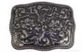 dark rectangular pewter western belt buckle