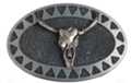 ox skull on pewter southwestern belt buckle