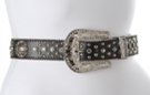 black western cross concho rhinestone studded leather belt
