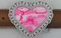 multi-pink western heart camouflage belt buckle