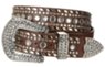 brown metal lace rhinestone belt