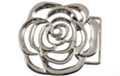 chrome rose-shape western belt buckle