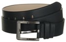 black whitewater embossed genuine leather casual dress belt with gunmetal buckle