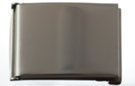 smooth pewter flip-top buckle for wide web belts