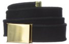 black beaded edge stone wash cotton wide web belt with solid brass fliptop buckle