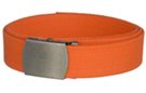 orange wide web belt with military style buckle