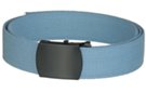sky blue wide web belt with military style buckle