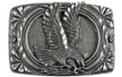 eagle in profile diamaond cut pewtern western belt buckle