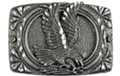eagle in profile diamaond cut pewtern western belt buckle