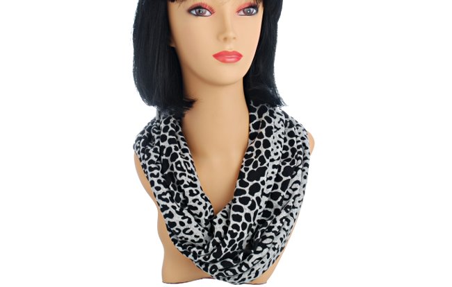 snow leopard print circle scarf