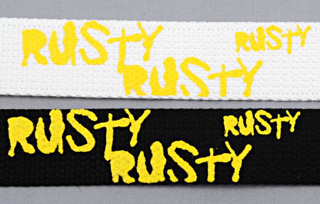 acrylic military web belt, with yellow 